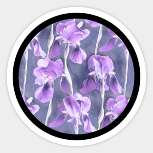 Simple Iris Pattern in Pastel Purple Sticker